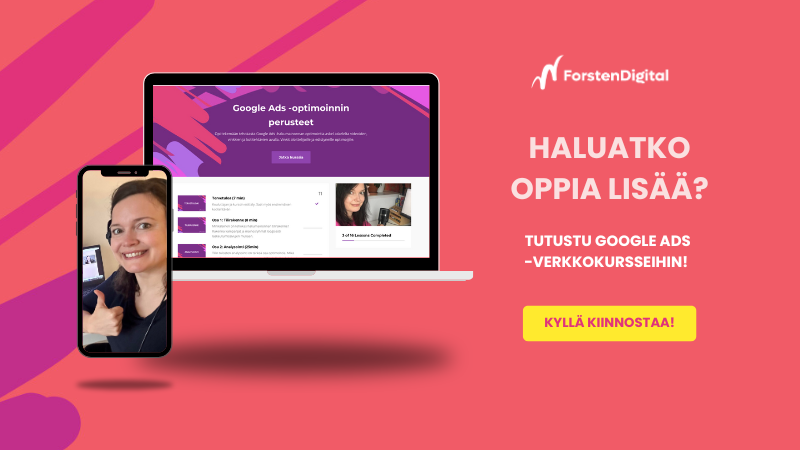 Google ads kurssi forsten digital